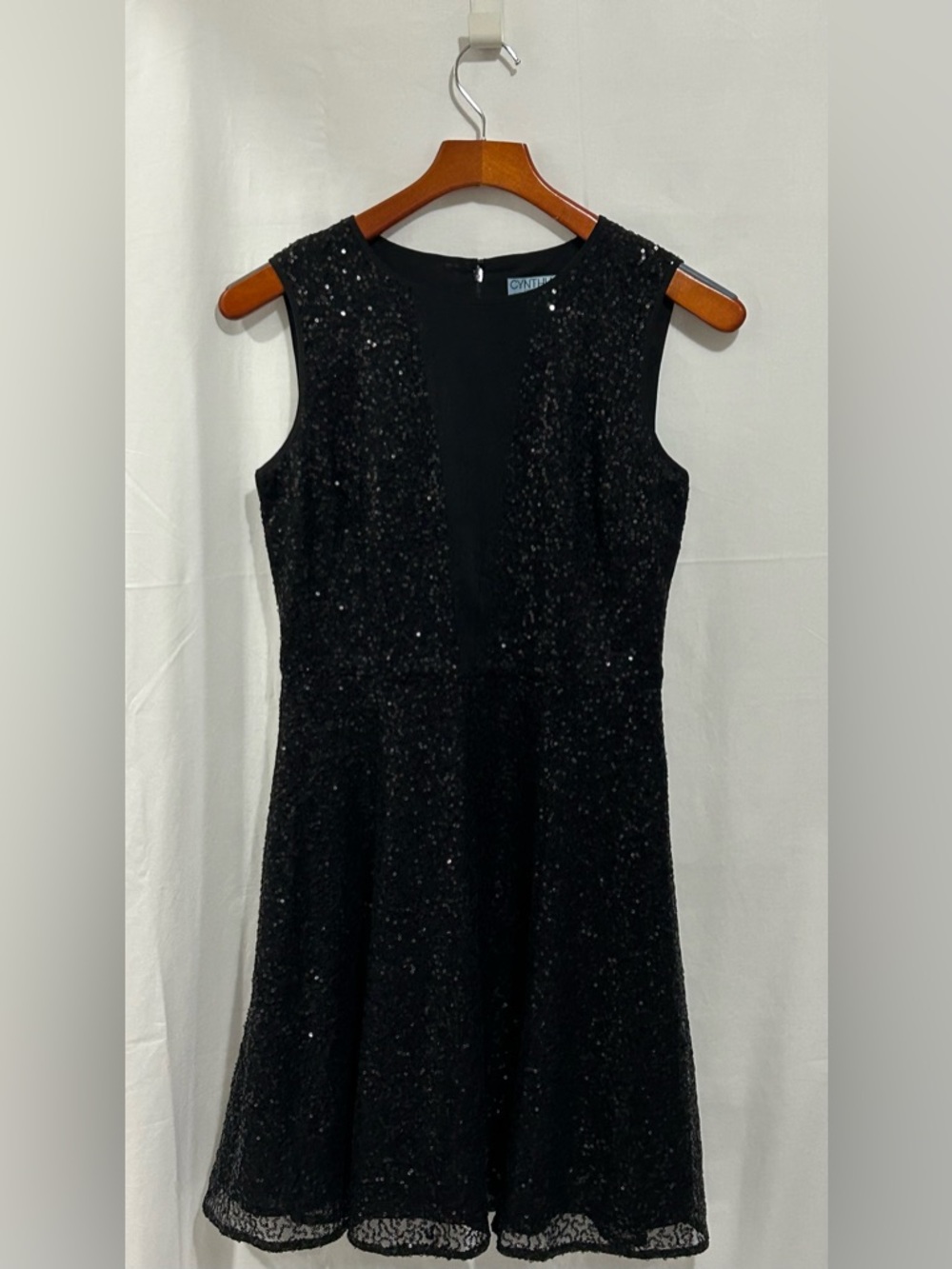 Cynthia Rowley - Elegant Black Sequin A-Line Mini Dress